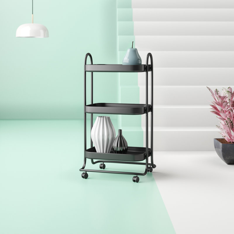 Pasha Metal Kitchen Cart, Black