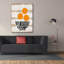 «Bowl Of Oranges On Wood» par Linda Woods, art mural sur toile-2100637440