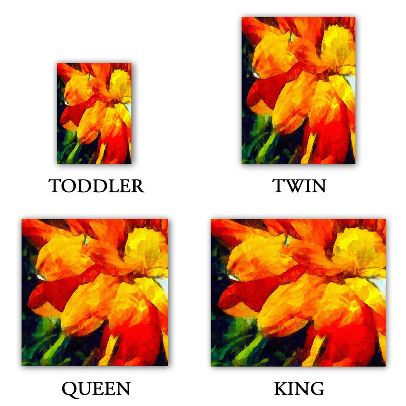  Ensemble de housse de couette Angelina Vick Dancing Daisy, Housse de couette simple + 1 taie décorative stan