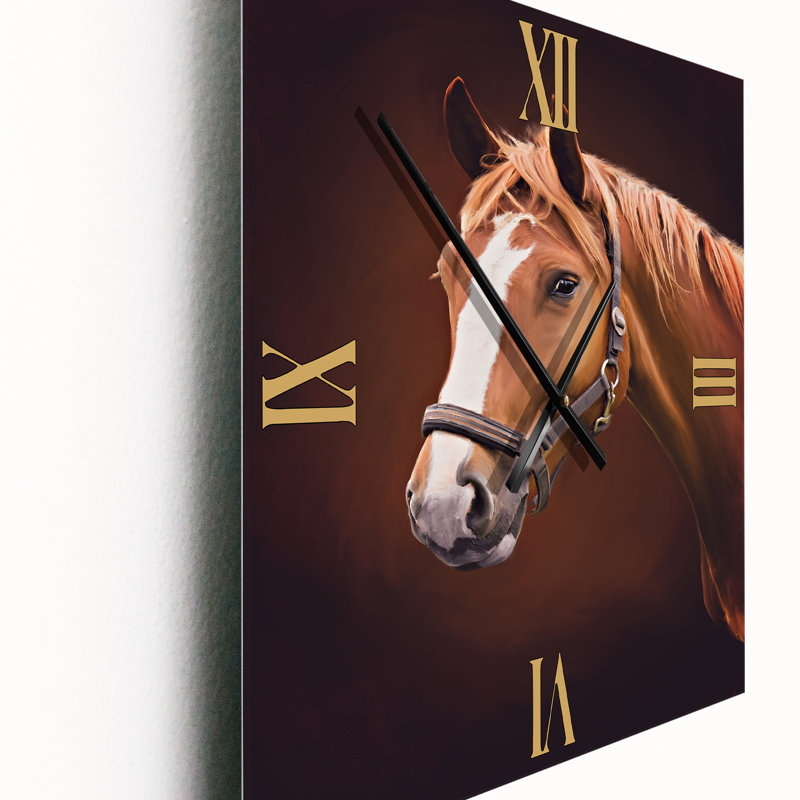 Horloge murale Portrait de cheval avec nez II, Très grand