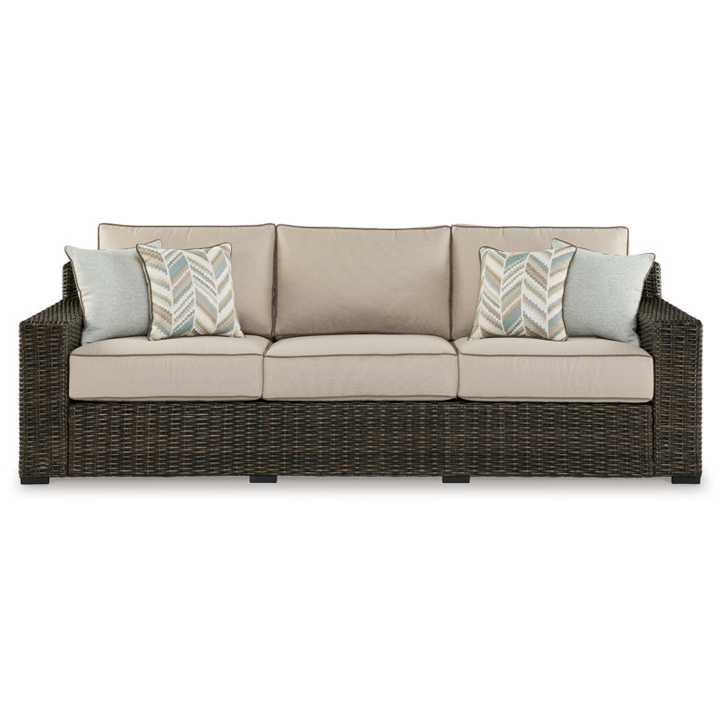 Gwennoline 97.38'' Wide Straight Patio Sofa with Cushions