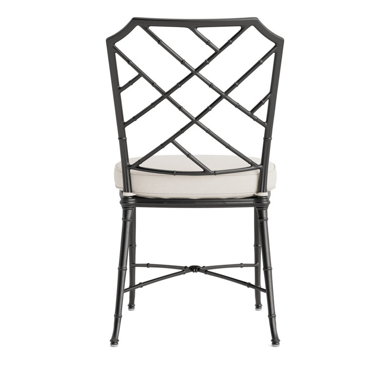 Calcutta Outdoor Dining Side Chair, Tan, Textured Pewter, Fusion Natural