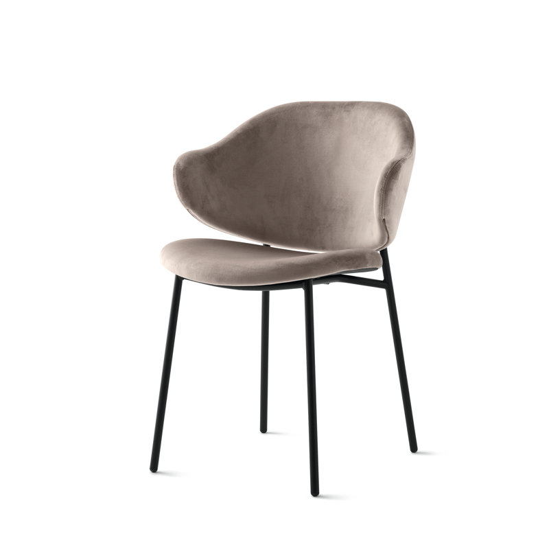 Holly Upholstered Armchair with Metal Frame, Matt Black, Venice Sand
