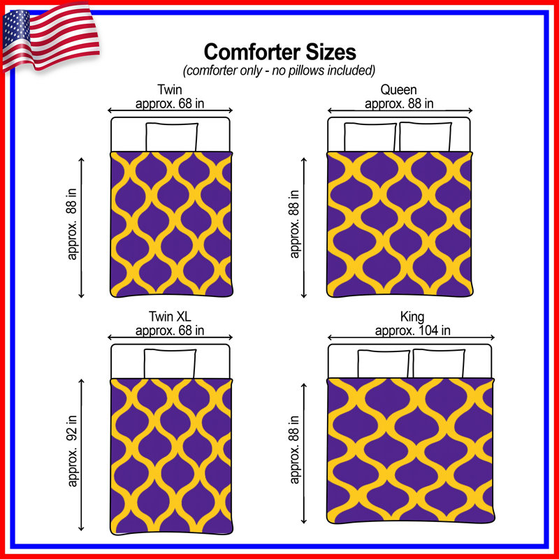 Purple Gold Trellis Comforter, King