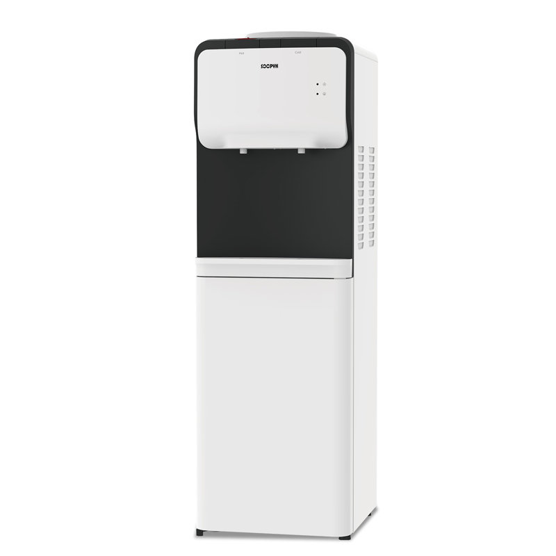 Distributeur d'eau à chargement par le haut pour bouteille de 5 gallons avec armoire de rangement blanc Soopyk