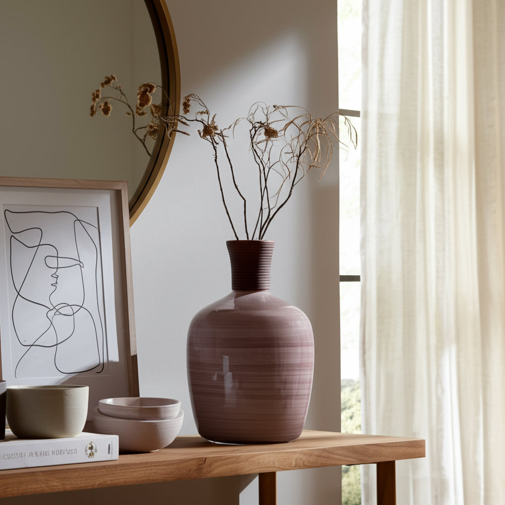 Blush Glass Swirled Round Vase Wildon Home®