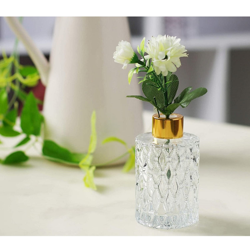 Ensemble de 4 diffuseurs en verre de style Mid-Century Hosley de 4 pouces de hauteur. Idéal pour une utilisation avec les diffuseurs de remplacement d'huiles essentielles et les bâtonnets de roseau Hosley