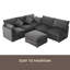 86,6 po Canapé modulaire Canapé modulaire en U Canapé-lit Canapé-lit en L avec repose-pieds mobile et deux ports USB pour le salon-1415633981