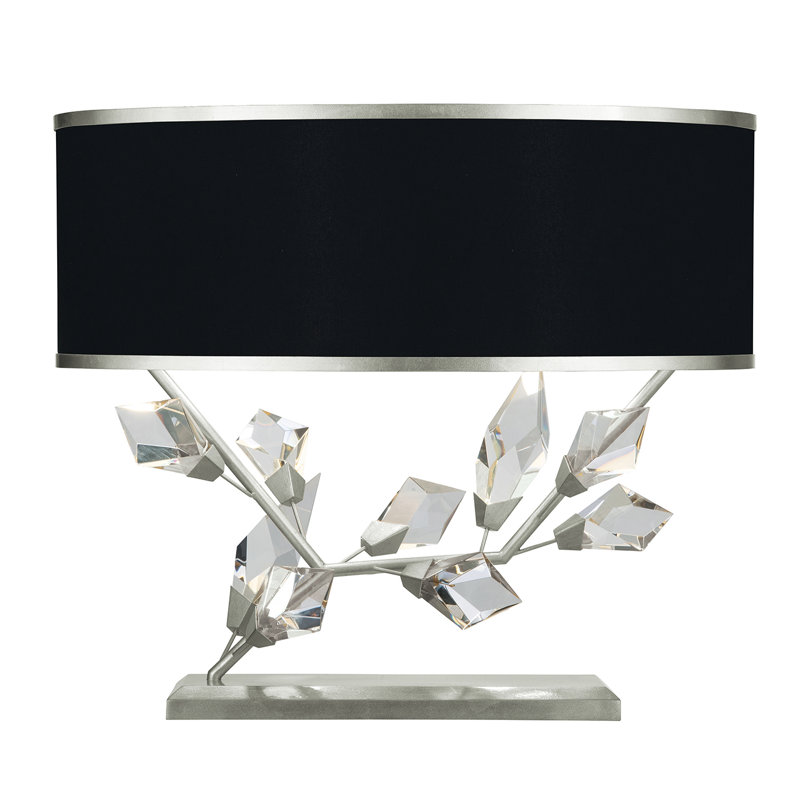 Foret Metal Table Lamp, Silver, Black
