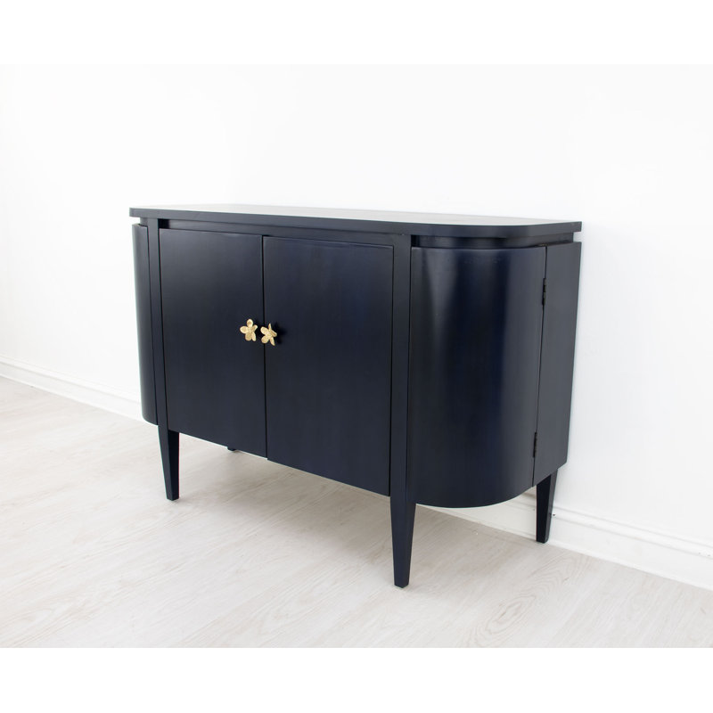 Octavia Solid Wood Accent Cabinet, Navy Blue