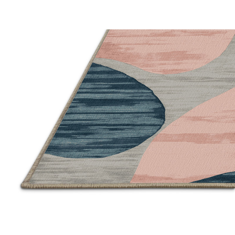 Tapis rose aquarelle lavable à la machine, Rectangle 5 pi x 7 pi
