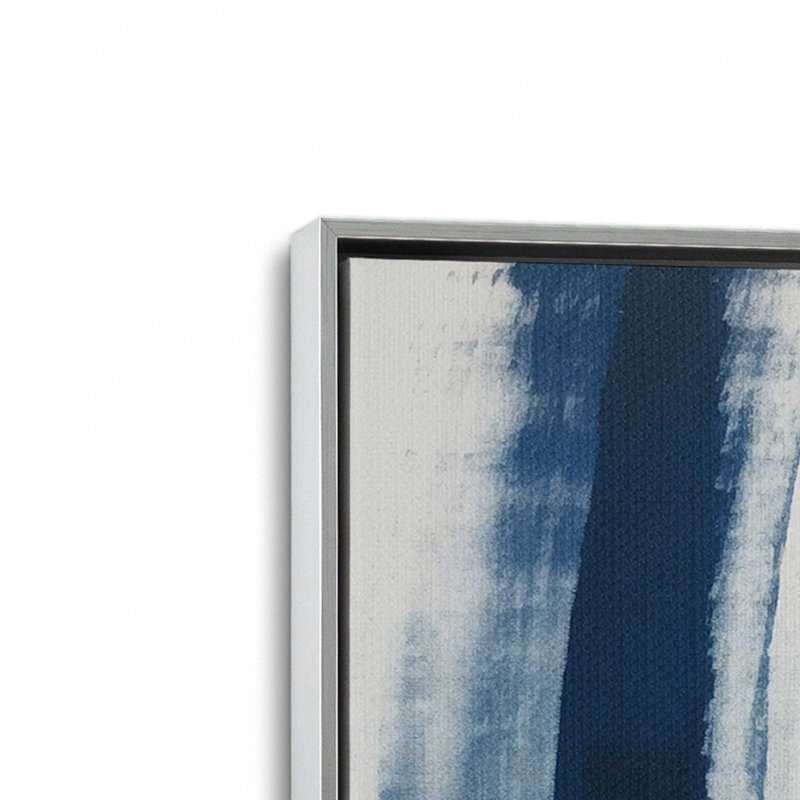Ensemble de 2 impressions sur toile Azure Azure Waltz, Cadre flottant en chrome poli, H 18,75 po x l 25,5 po x P 1,75 po