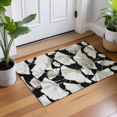 Machine Washable Indoor/Outdoor Raemoore ACN2405 Botanical Rug