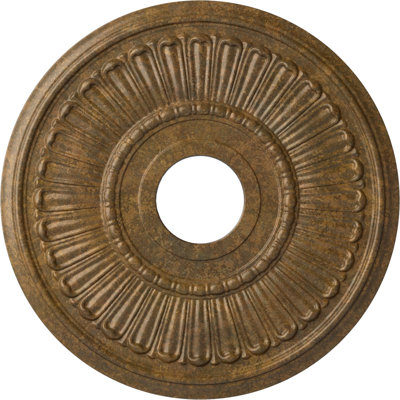 Endurathane Melonie Ceiling Medallion, 16"OD x 3 5/8"ID x 3/4"P (Fits Canopies up to 6 3/8"), Hand-Painted Rubbed Bronze Finish
