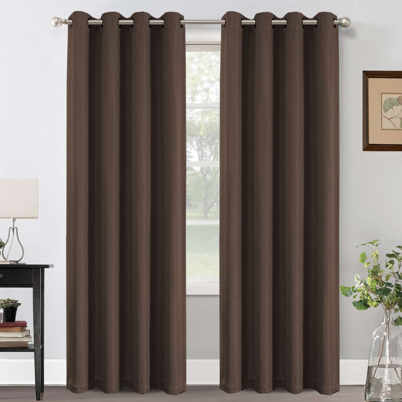 Linen Blackout Curtain for Bedroom/Living Room Thermal Insulated Grommet Linen Look Curtain Drapes Primitive Textured Burlap Effect Window Drapes 1 Panel