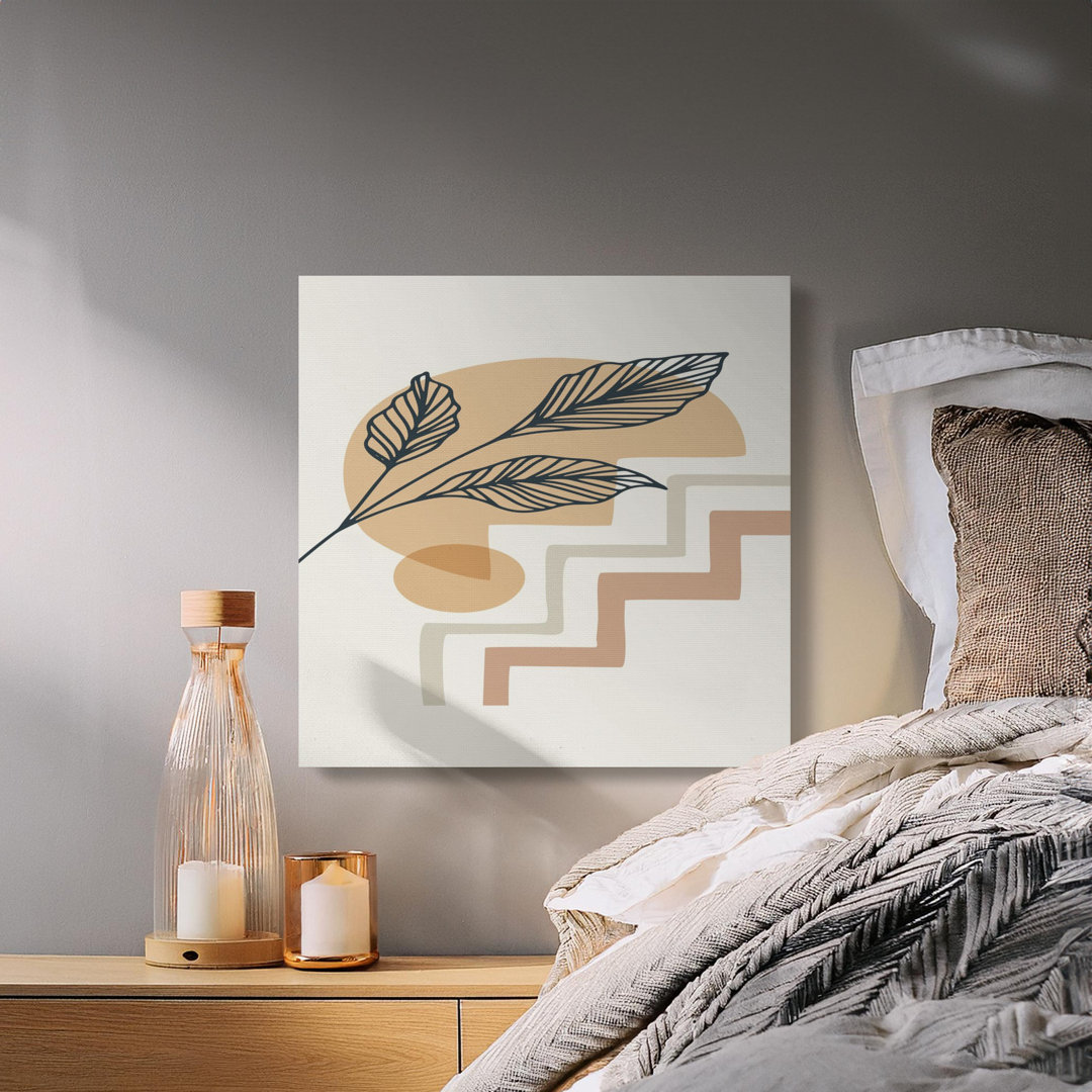 Abstract Leaf Canvas Wall Art, Minimalist Decor, Modern Boho Print, Gallery Wrapped Canvas, Ready to Hang, Archival Inks, Home Decor