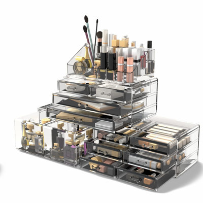 ClearView Makeup Organizer: 12-Drawer Cosmetic Storage Display Case