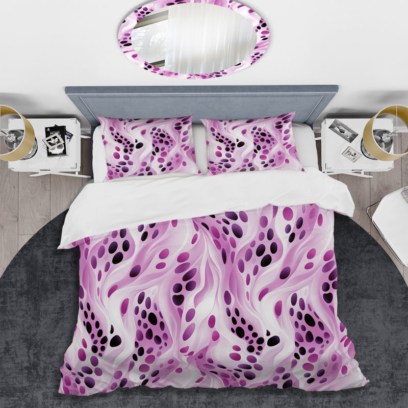 Lilac Seamless Purple Waves III Duvet Cover, King Duvet Cover + 2 King Shams