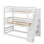 Lit superposé triple moderne avec escalier de rangement, lit superposé simple en bois avec garde-corps