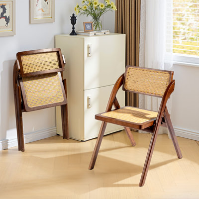 Wood Armless Folding Chairs(Set Of 2)