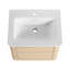 Meuble-lavabo mural 24 po avec lavabo en céramique blanche et porte à fermeture en douceur 1 pièce, contreplaqué, chêne blanc-129437840