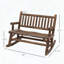 Chaise berçante en bois pour 2 personnes avec conception de bûches classique, capacité de 550 lb-770093371