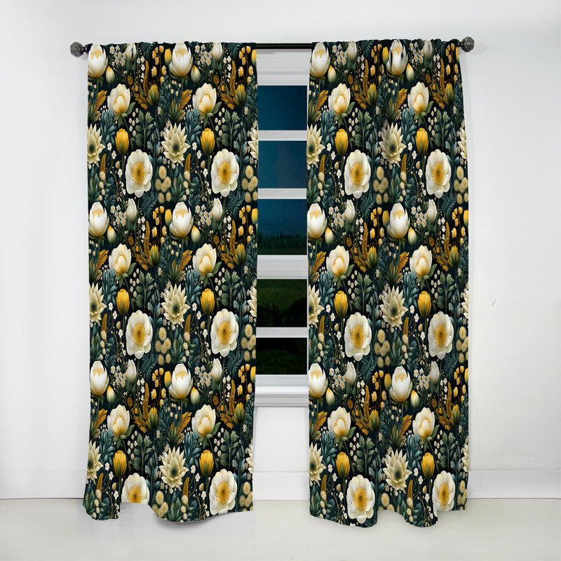 Botanical Bliss - motif bohème III - rideau bohémien - velours obscurcissant - 1 panneau, L 52 po x L 108 po