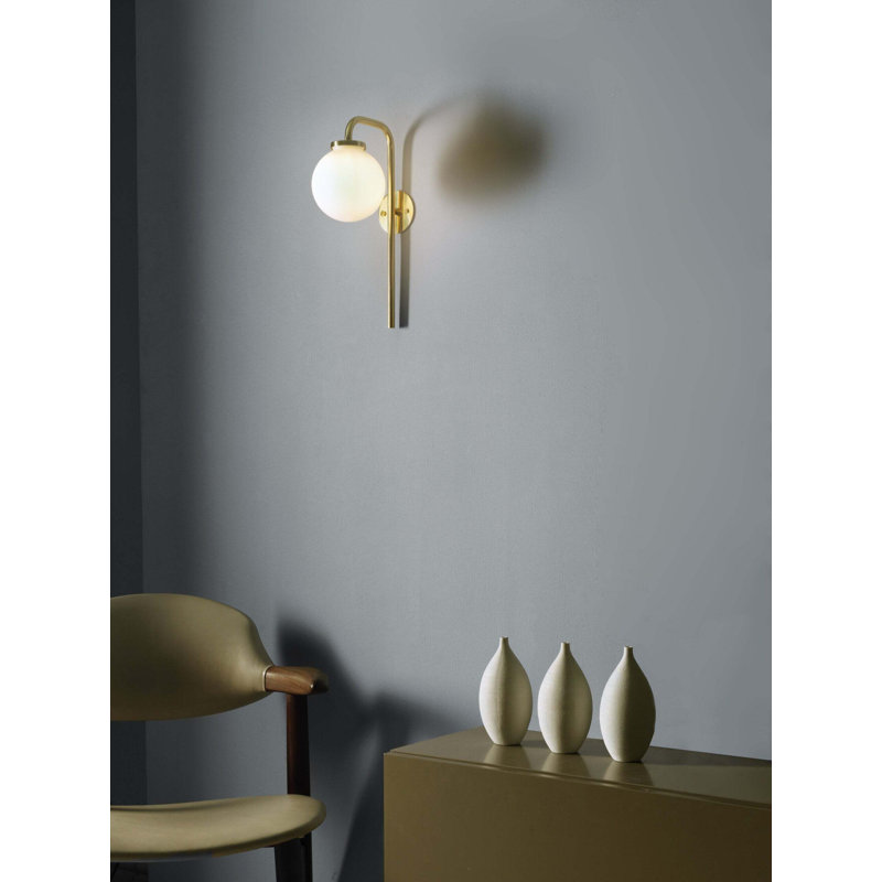 1 - Light Armed Sconce, Polished Nickel