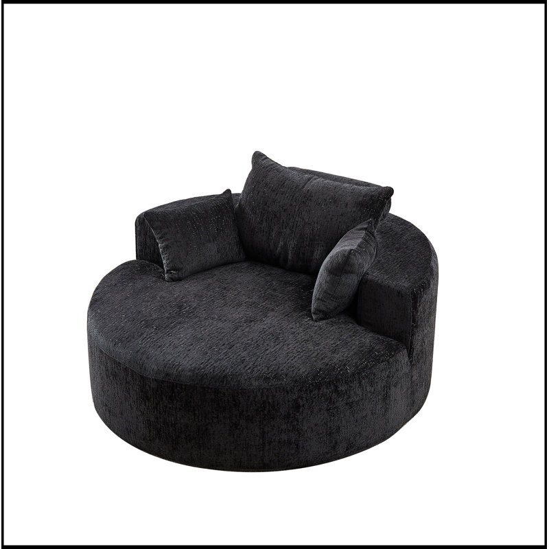 Canapé-lit simple en éponge de 55 po en chenille de 55 po, aucun assemblage requis, fauteuil-lit moderne moelleux pour le salon, la chambre à coucher, le salon et la salle de projection (pas une chaise pivotante)