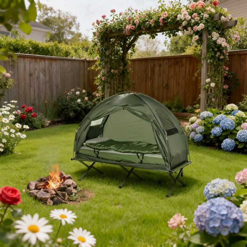 Lit de camping pliant tout-en-un pour adultes, lit de camping portatif pour lit simple