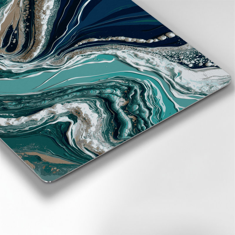 Art mural en métal bleu côtier, H 20 po x l 24 po