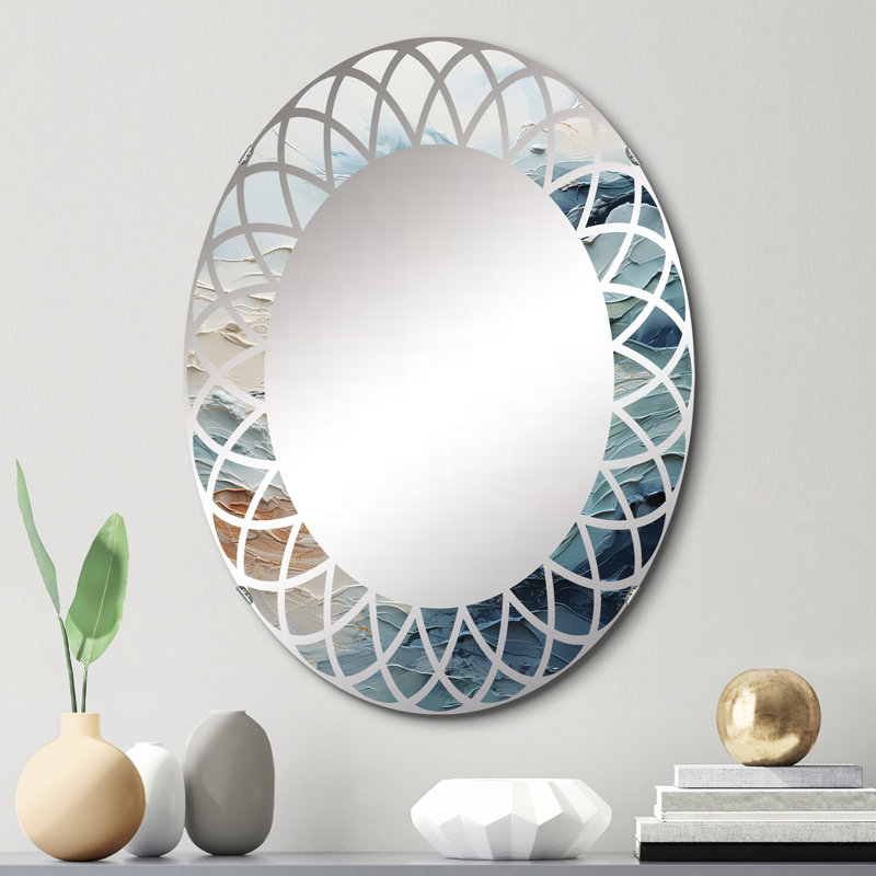 Riad - miroir mural abstrait ovale, 30 po x 20 po