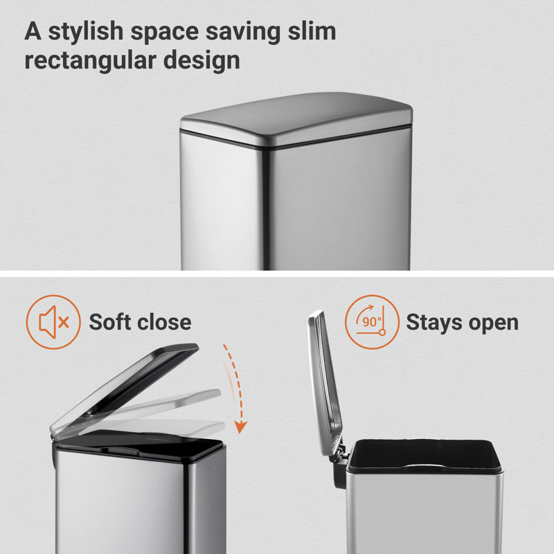 Ensembles de poubelles à pédale 11,9 gallons