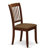 6 Piece Dining Room Furniture Set Contains a Rectangle Kitchen Table and 4 Linen Fabric Dining Chairs with a Bench, Mahogany