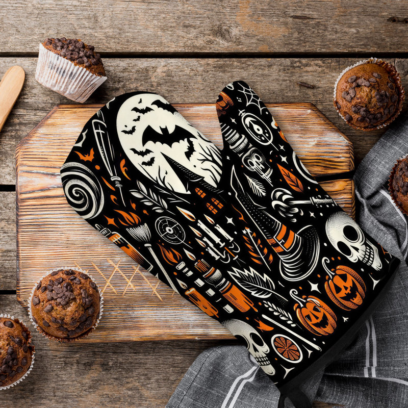 Flat Frightscape Oven Mitt Cotton Twill