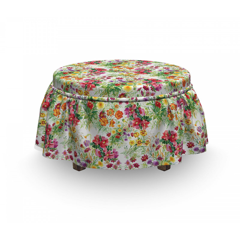 Housse pour repose-pieds pivoine