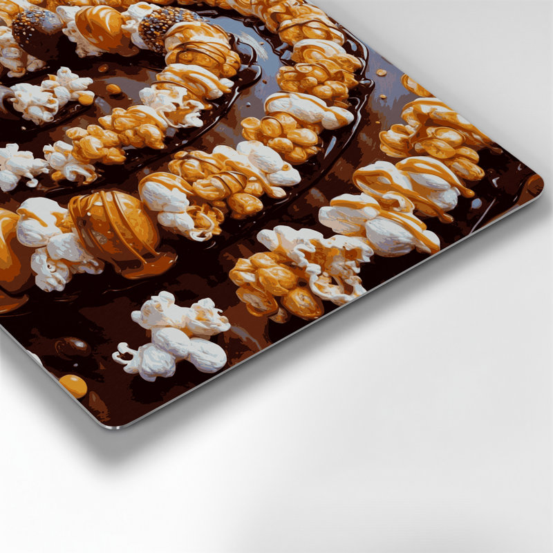 Art mural en métal brun Desserts Popcorn, H 16 po x l 16 po