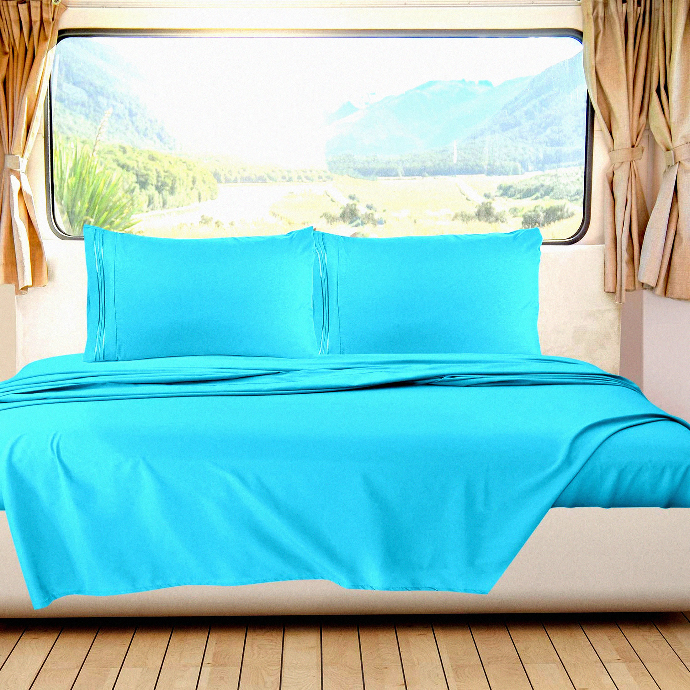 Nautica Ensemble Draps Grand Lit Percale Coton Rayures Brenton Bleu Marine - Respirant & Doux