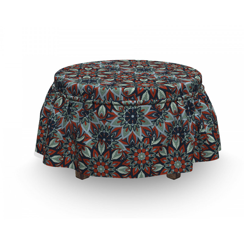 Housse pour repose-pieds floral folk