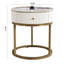 Table de chevet pour chambre à coucher - Table en marbre imperméable 19,68 pouces pour la chaleur - Café avec option de cadre