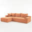 108 po x 68 po pour 4 personnes, velours côtelé orange, salon modulaire, minimaliste, sans assemblage, performance durable en velours côtelé 4, nuage modulaire profond, pièce, siège