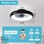 Ventilateur de plafond à DEL moderne à 6 vitesses avec lumière, intensité variable et télécommande pour la chambre à coucher