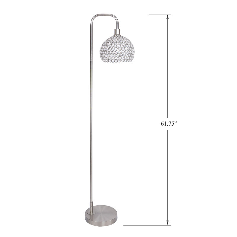 Lampe sur pied arquée 62 po Edison, Nickel brossé