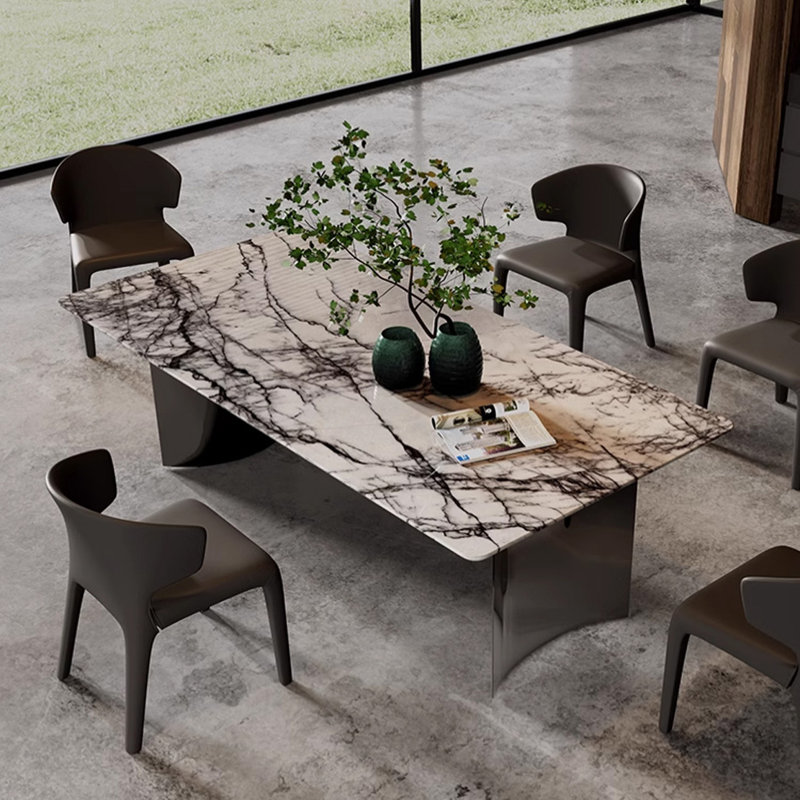 Faux Marble Top Dining Table, 39.37" W x 78.74" L