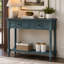 Console traditionnelle de la série Daisy avec 2 tiroirs et une tablette inférieure, table d'appoint classique pour salon-2056917521-2056917522-2056917526
