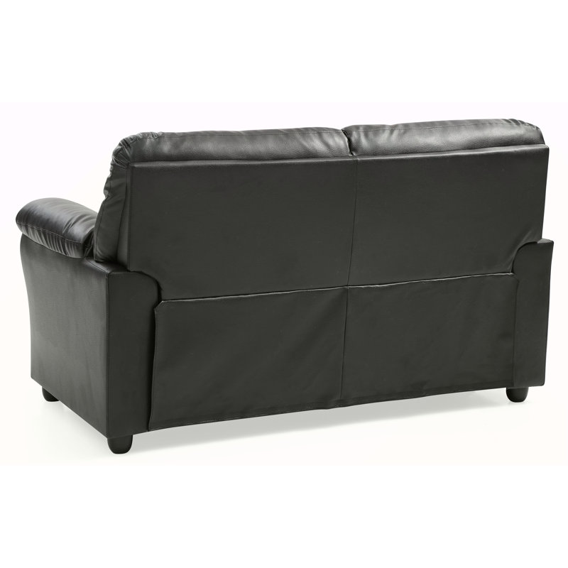 Causeuse chic et rembourrée noire avec support confortable et assemblage rapide pour les espaces de vie modernes