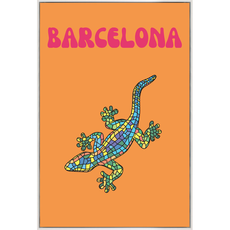 Yaffa G " Barcelona ", Gray Framed, 40" H x 26" W