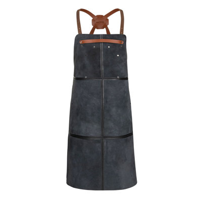 Tablier en cuir noir