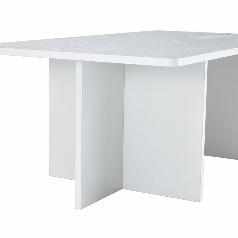 Minimalist Rectangular MDF Coffee Table, White