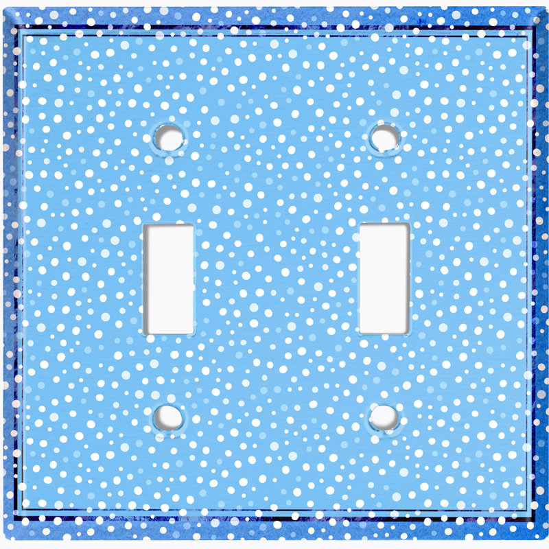 Plaque murale d'interrupteur à bascule de Noël bleu sarcelle et neige